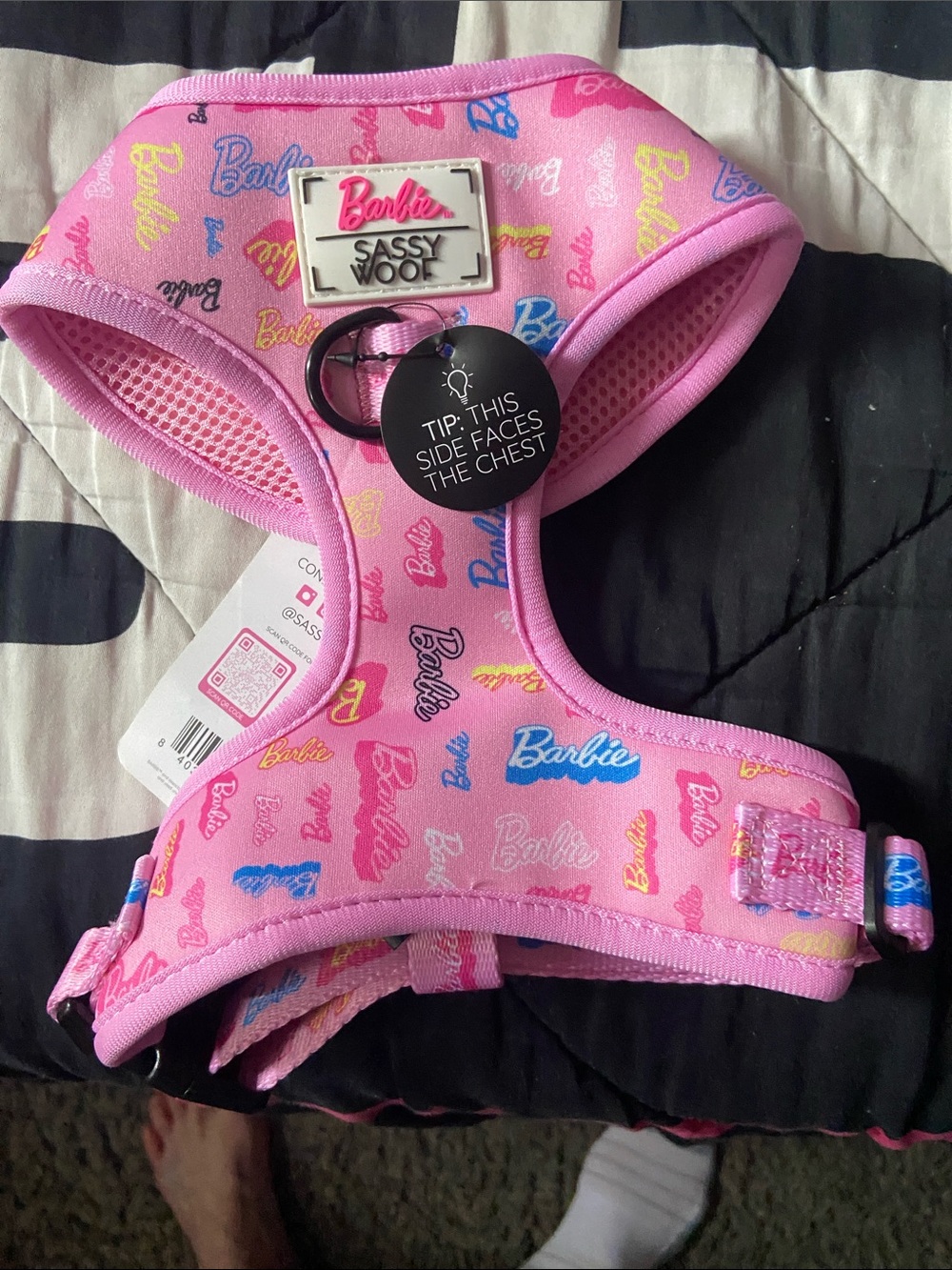Barbie Pink 'Sassy Woof' Patterned Dog Harness